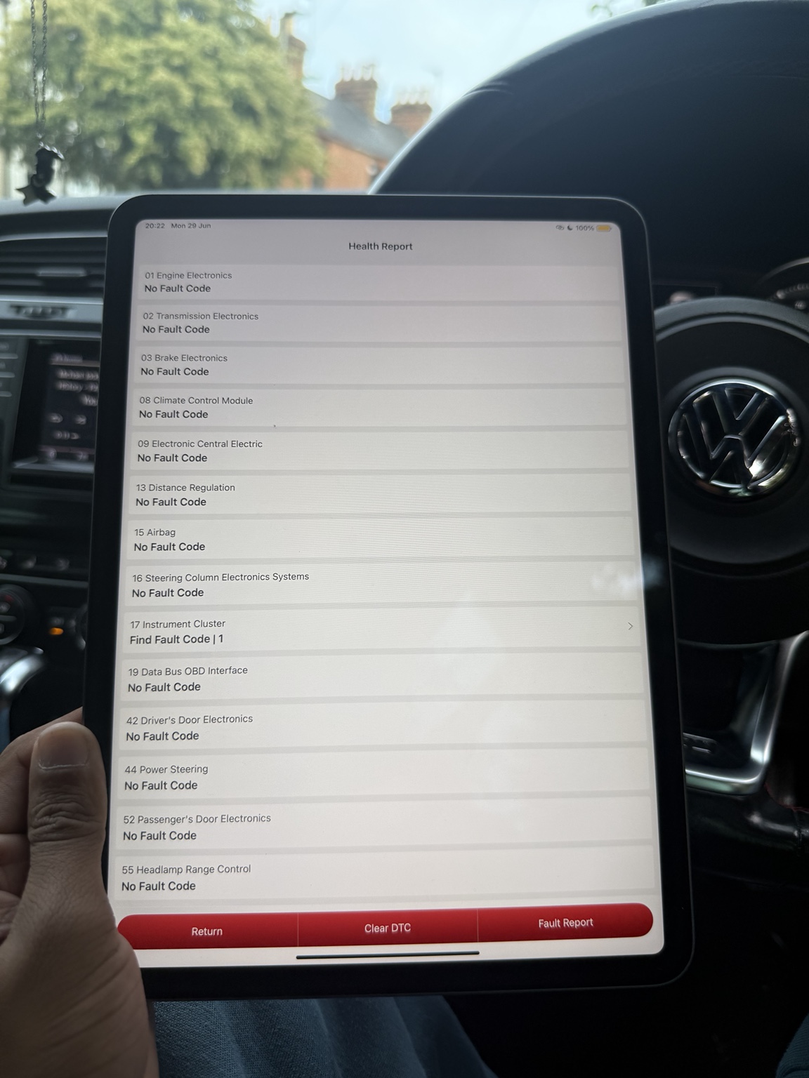 Volkswagen Golf diagnostic work 6